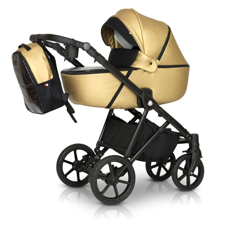 Коляска 2 в 1 Verdi Makan black 03 new gold