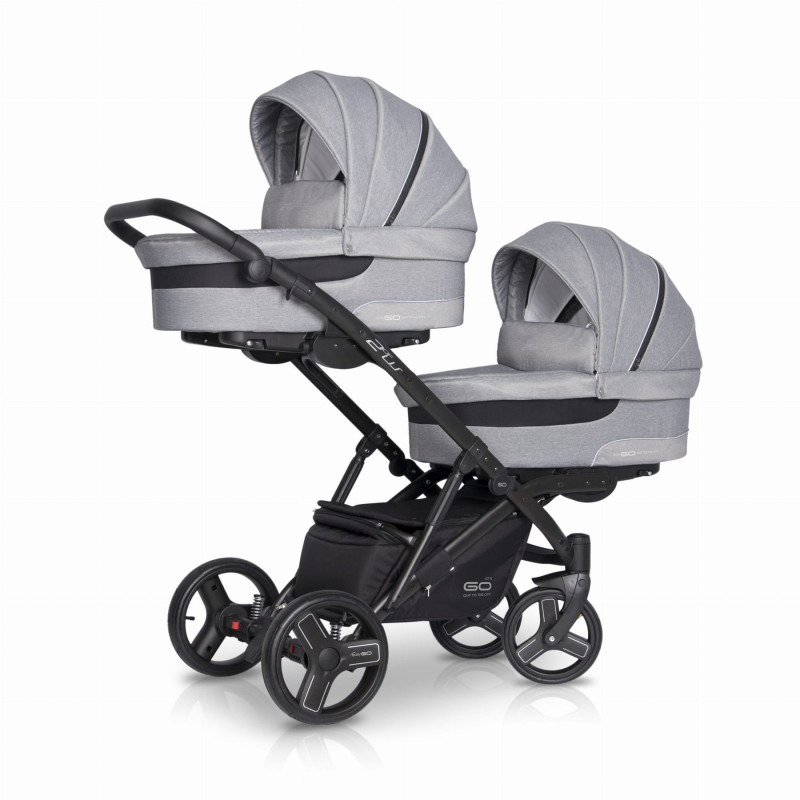 Коляска для двійні EasyGo 2 of Us 9023-EG2U-20, Pearl, сірий
