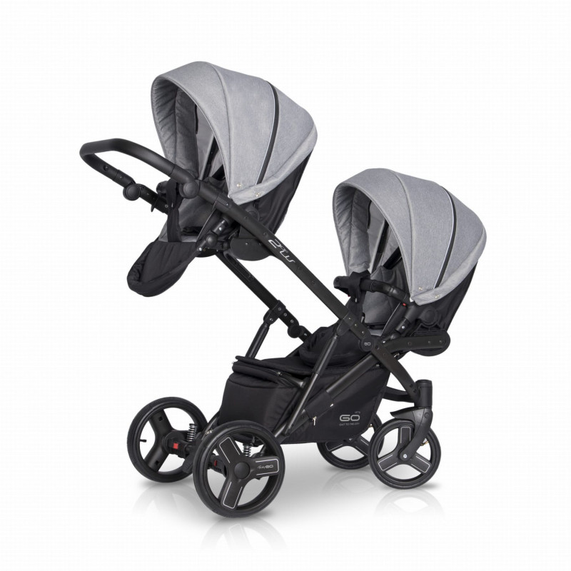 Коляска для двійні EasyGo 2 of Us 9023-EG2U-20, Pearl, сірий