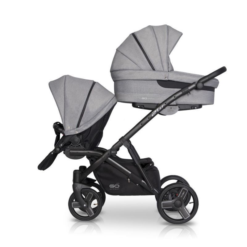 Коляска для двійні EasyGo 2 of Us 9023-EG2U-20, Pearl, сірий