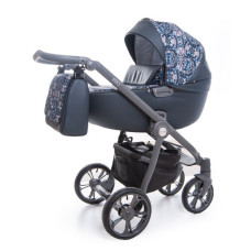 Коляска 2 в 1 Roan Esso 9023-RE-01, Blue Sequins, чорний/голубий