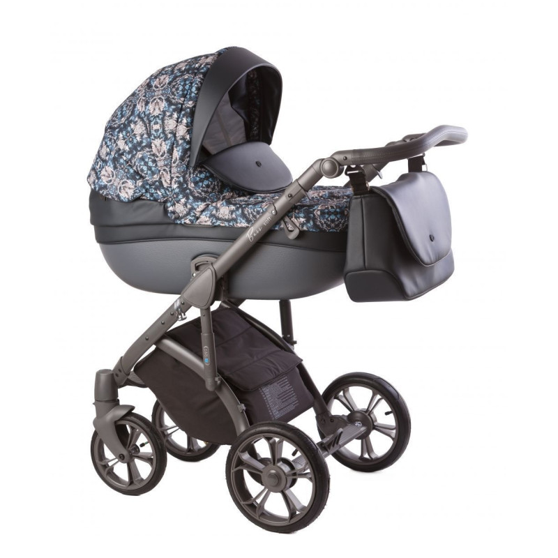 Коляска 2 в 1 Roan Esso 9023-RE-01, Blue Sequins, чорний/голубий