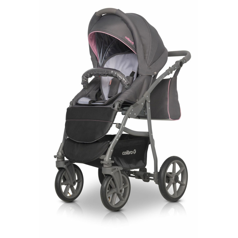 Коляска 2 в 1 Colibro Focus 9023-CF-08, lila, чорний/рожевий