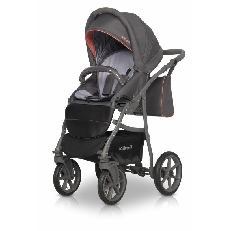 Коляска 2 в 1 Colibro Focus 9023-CF-15, coral, сірий/оранжевий