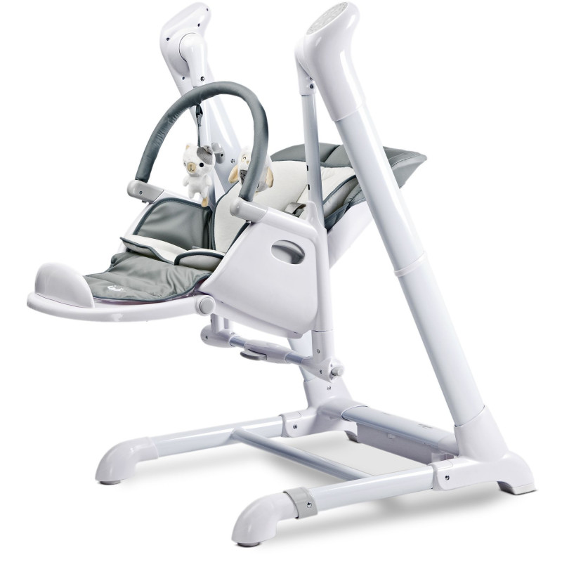 Стільчик для годування + качель 2 в 1 Caretero Indigo Grey