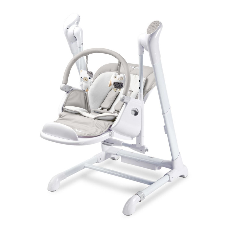 Стільчик для годування + качель 2 в 1 Caretero Indigo Light Grey