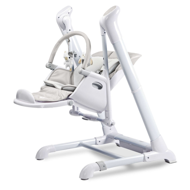 Стільчик для годування + качель 2 в 1 Caretero Indigo Light Grey