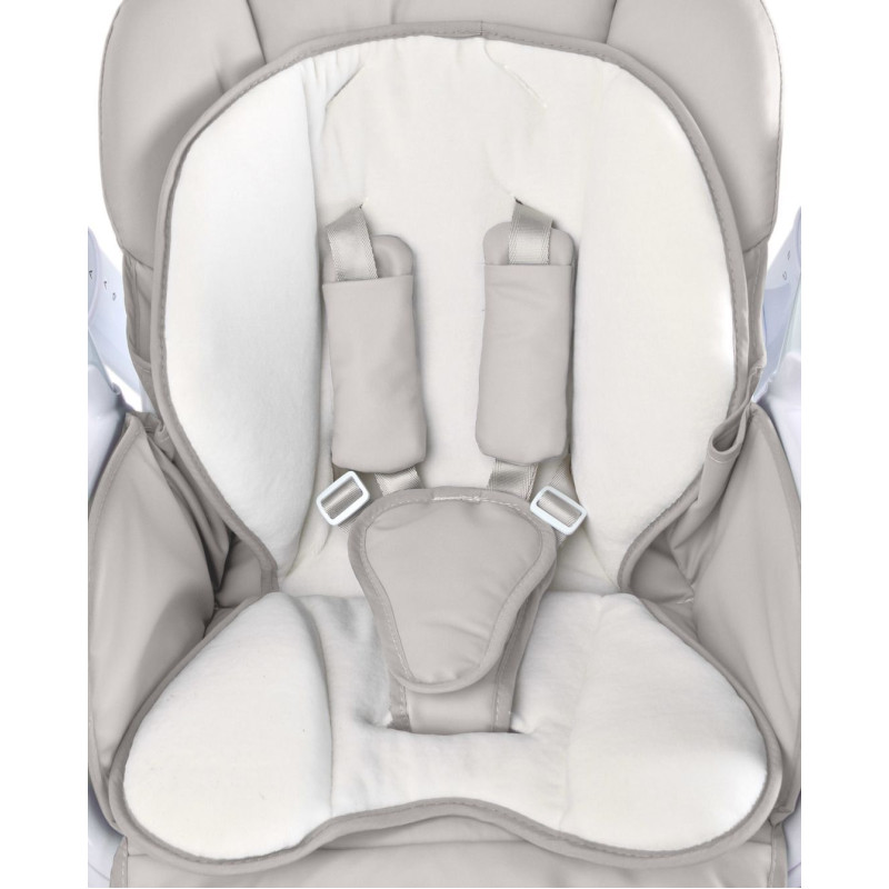 Стільчик для годування + качель 2 в 1 Caretero Indigo Light Grey