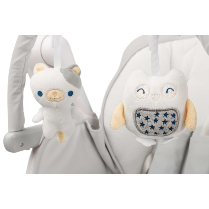 Стільчик для годування + качель 2 в 1 Caretero Indigo Light Grey
