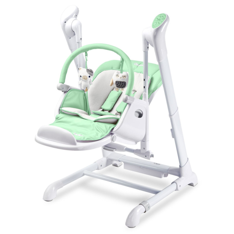 Стільчик для годування + качель 2 в 1 Caretero Indigo Mint