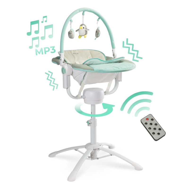 Стільчик, шезлонг-гойдалка 3 в 1 Caretero Kivi Blue