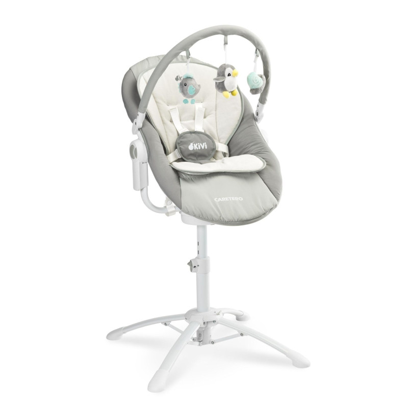 Стільчик, шезлонг-гойдалка 3 в 1 Caretero Kivi Grey