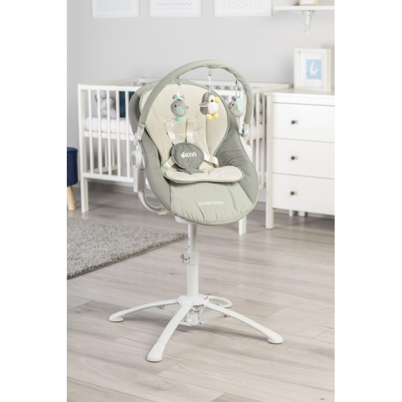 Стільчик, шезлонг-гойдалка 3 в 1 Caretero Kivi Grey