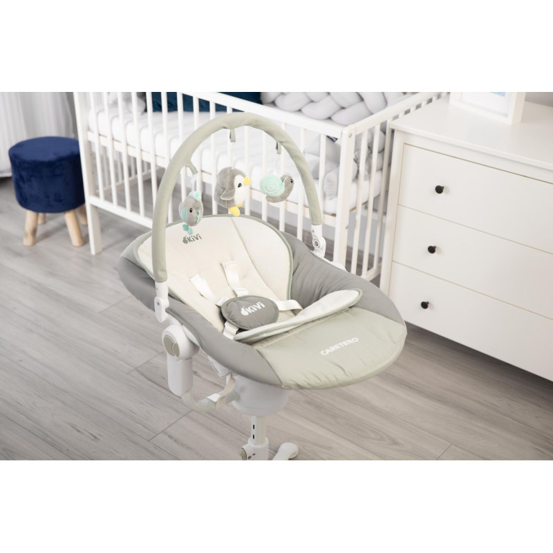 Стільчик, шезлонг-гойдалка 3 в 1 Caretero Kivi Grey