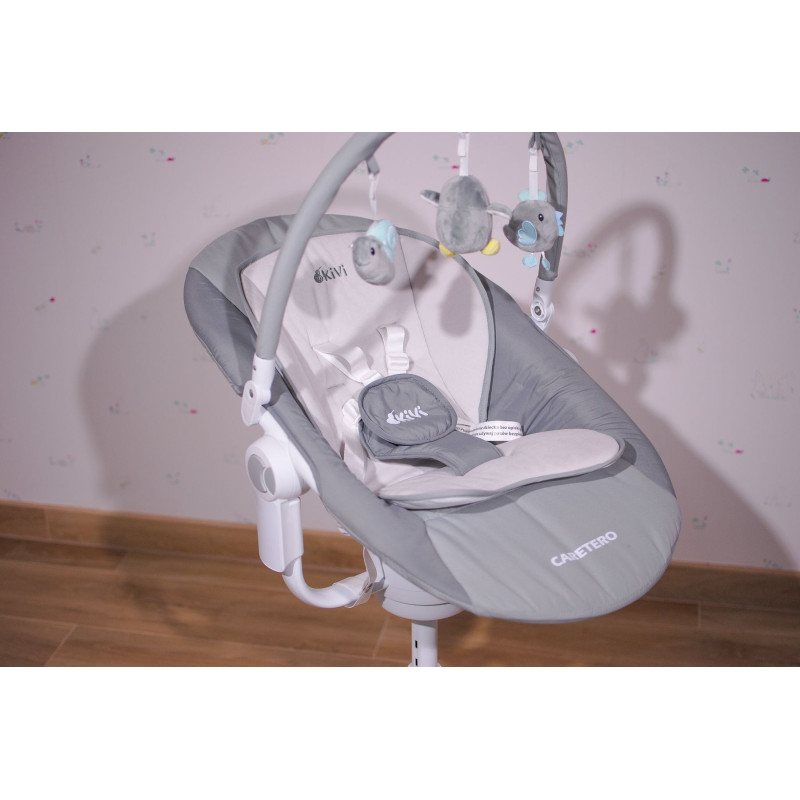 Стільчик, шезлонг-гойдалка 3 в 1 Caretero Kivi Grey