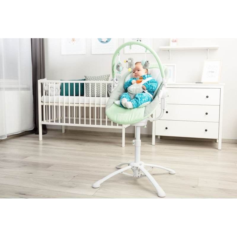 Стільчик, шезлонг-гойдалка 3 в 1 Caretero Kivi Mint