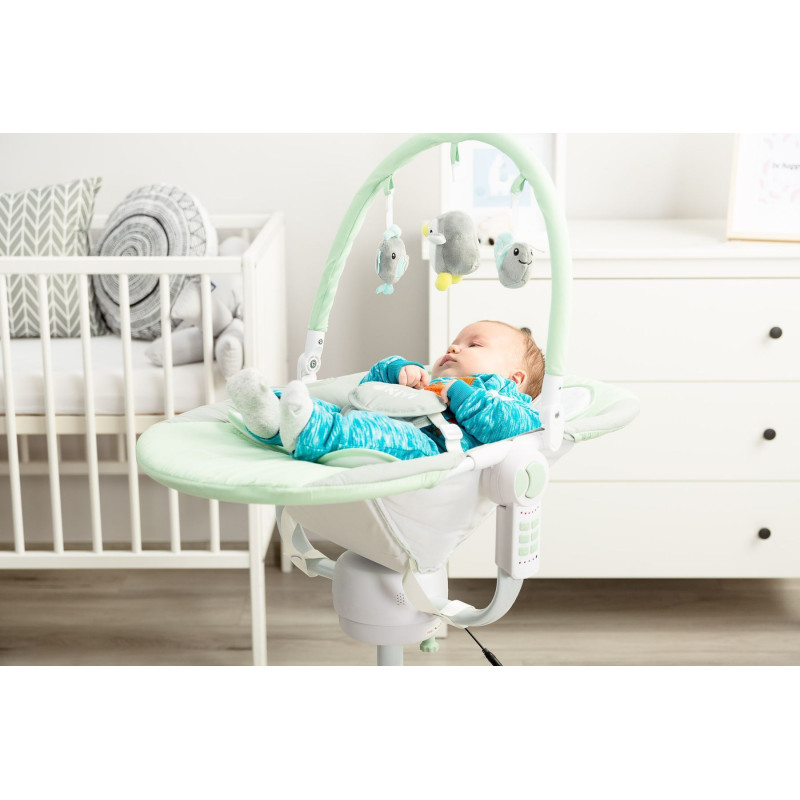 Стільчик, шезлонг-гойдалка 3 в 1 Caretero Kivi Mint