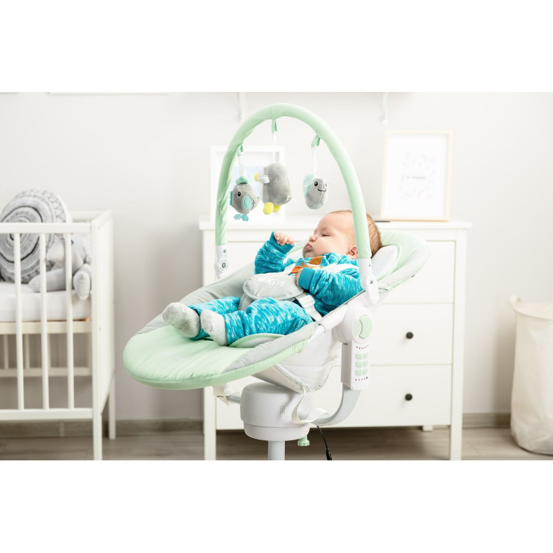 Стільчик, шезлонг-гойдалка 3 в 1 Caretero Kivi Mint