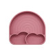 Силіконова секційна тарілка Twins Rainbow Dark Pink