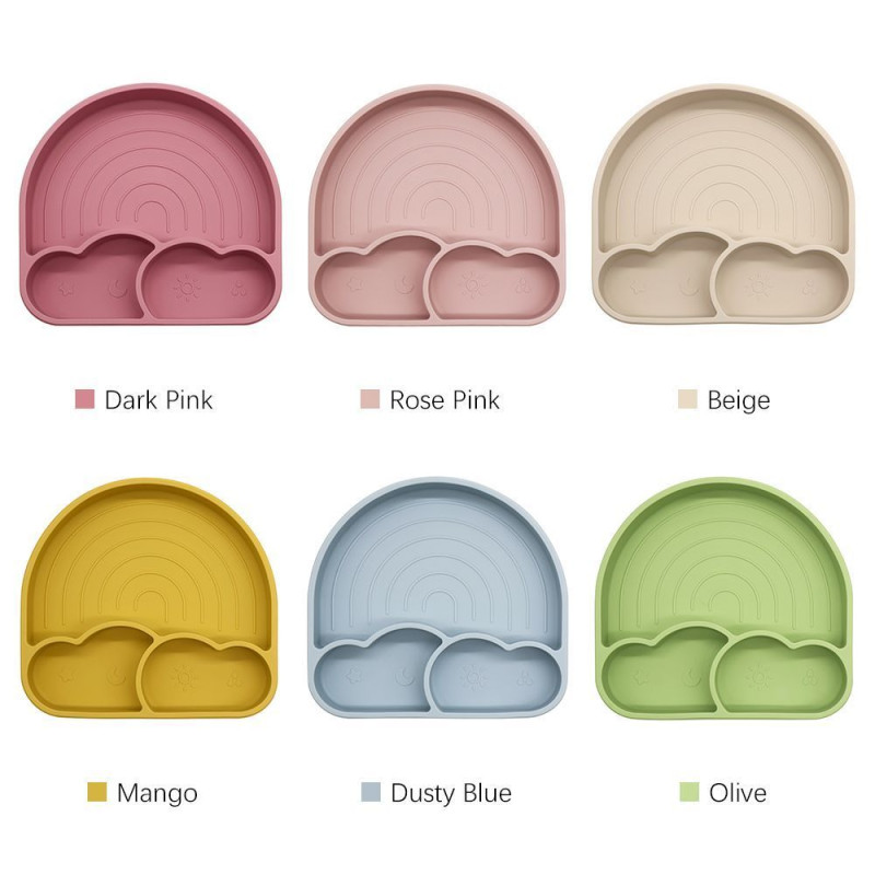 Силіконова секційна тарілка Twins Rainbow Mango
