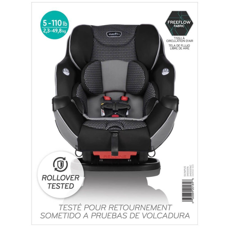 Evenflo® автокрісло Symphony Sport - Olympus Freeflow (група від 2,2 до 49,8 кг)