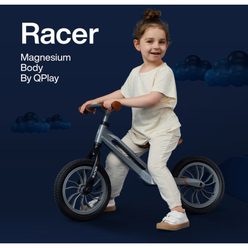 Біговел дитячий Qplay RACER із надувними колесами Black brown