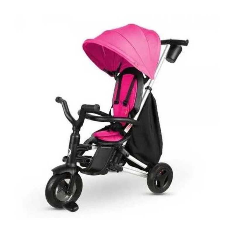 Велосипед складаний триколісний дитячий Qplay Nova+ Rubber Floral Pink