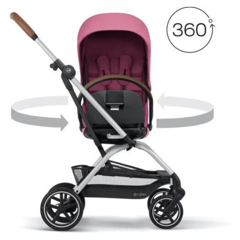 Коляска Cybex Eezy S Twist+ 2 SLV B Magnolia Pink purple (з бампером)