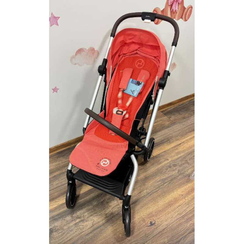 Коляска Cybex Eezy S Twist+ 2 SLV Hibiscus Red (з бампером)