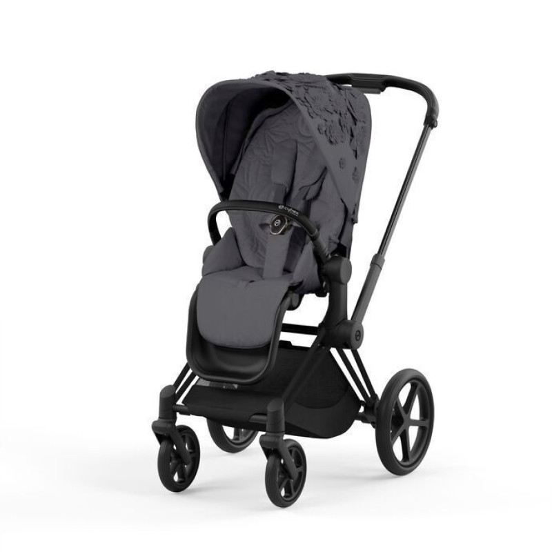 Чохол тканинний для прогулянкового блоку Cybex Priam Simply Flowers Grey
