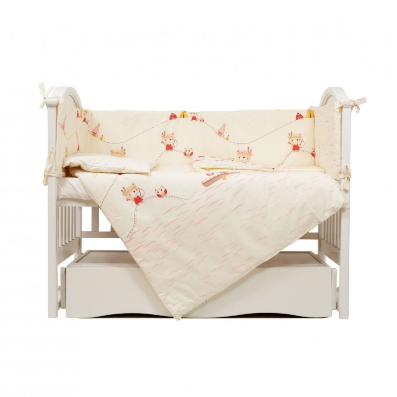Постільний комплект 6 ел Twins Eco Line New 4091-E-020, Animals beige, бежевий
