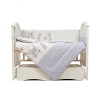 Постільний комплект 6 ел Twins Eco Line New 4091-E-026, Best friend grey, білий/сірий