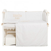 Постільний комплект 6 ел Twins Little Baby 4042-TLB--02, white/beige, білий/беж
