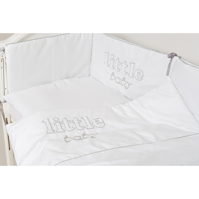 Постільний комплект 6 ел Twins Little Baby 4042-TLB-10, white/grey, білий/сірий