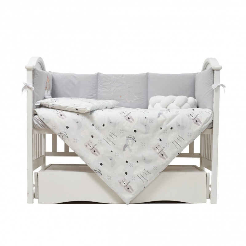 Постільний комплект 7 ел Twins Fluffy Puffy 4076-TFP-10, grey, сірий