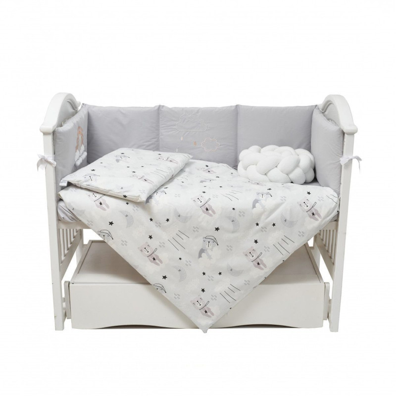 Постільний комплект 7 ел Twins Fluffy Puffy 4076-TFP-10, grey, сірий