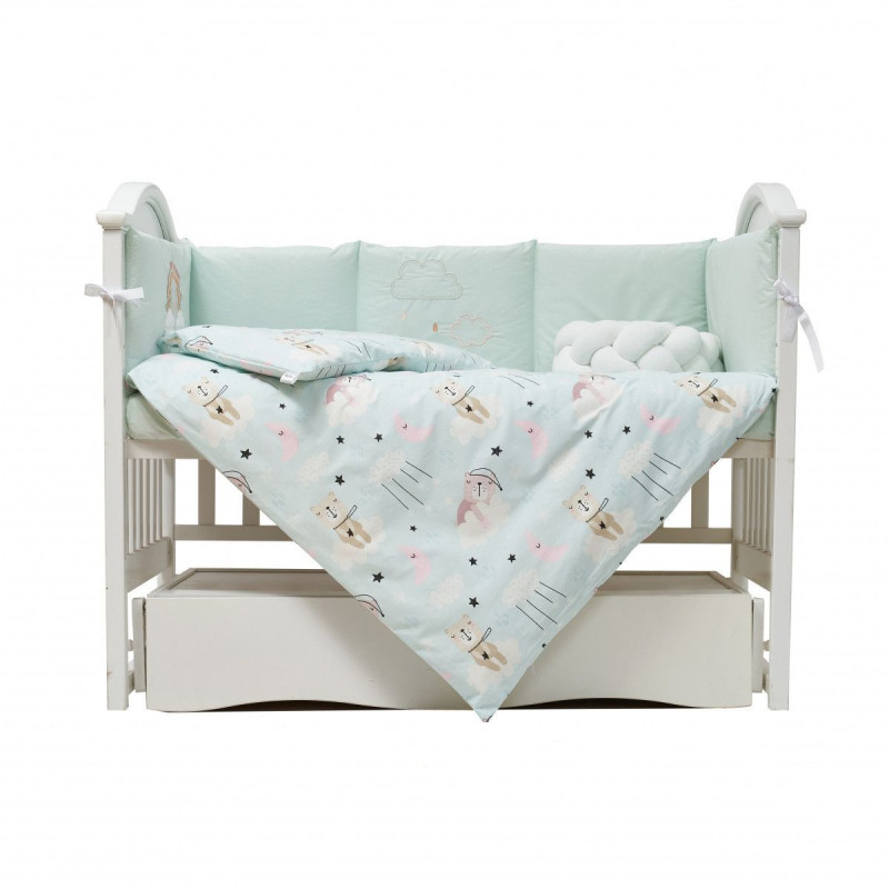 Постільний комплект 7 ел Twins Fluffy Puffy 4076-TFP-14, mint, ментол