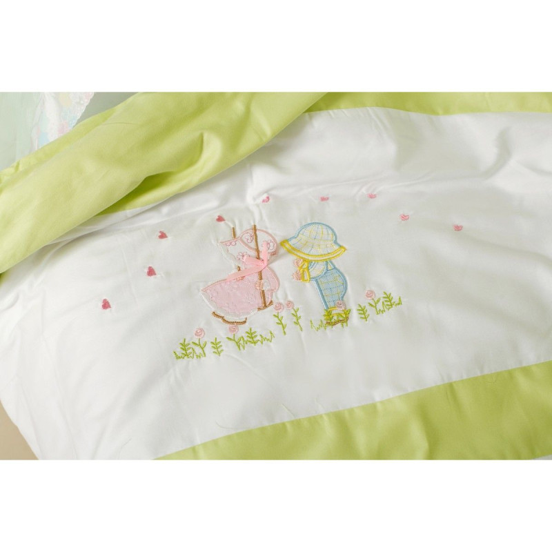Постільний комплект 7 ел Twins Kids 4080-A-025-06, green, білий/зелений