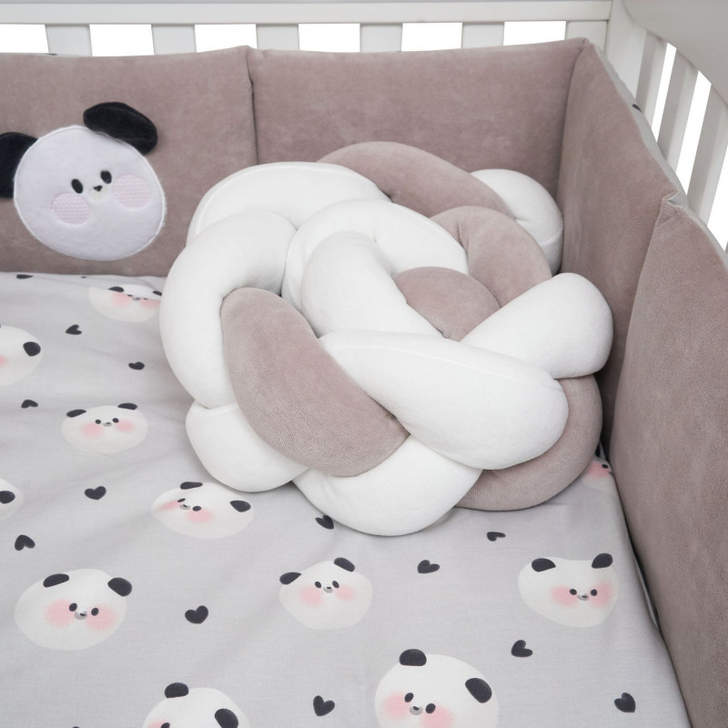 Постільний комплект 7 ел Twins Panda сірий