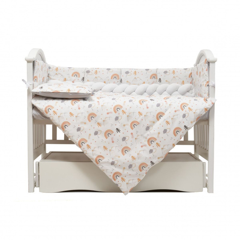 Постільний комплект 7 ел Twins Rainbow 4073-TR-10, grey, сірий