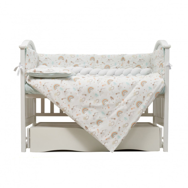 Постільний комплект 7 ел Twins Rainbow 4073-TR-14, mint, ментол