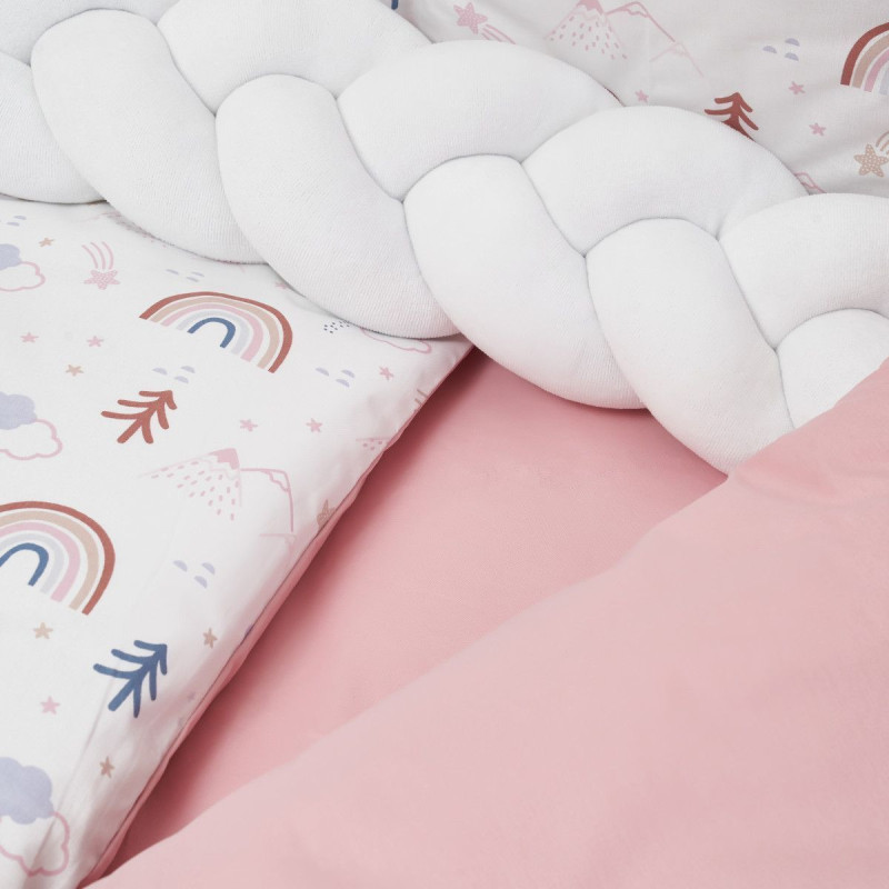 Постільний комплект 7 ел Twins Rainbow 4073-TR-24, powder pink, пудра