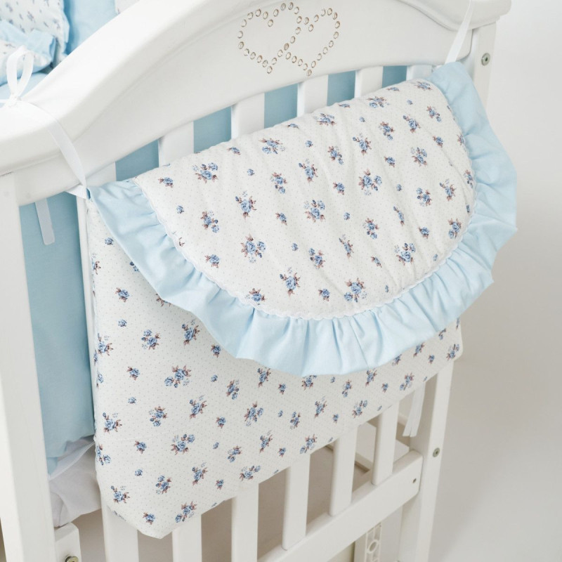 Постільний комплект 7 ел Twins Romantic Spring collection 4027-TRS-04F, Flower , блакитний