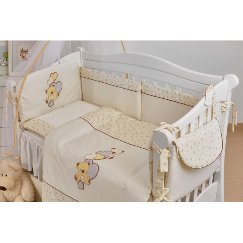 Постільний комплект 7 ел Twins Romantic Teddy Love 4024-R-006, white/beige, білий/беж