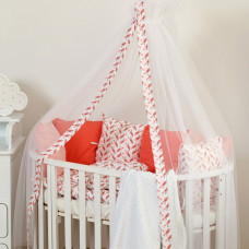Постільний комплект 8 ел Twins Dolce Пташки 4064-DB-405, coral, кораловий