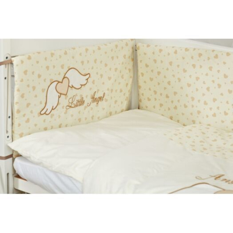 Постільний комплект 8 ел Twins Evo Angel Baby 4073-A-010, beige, білий/беж