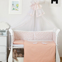 Постільний комплект 8 ел Twins Evo Angel Baby 4074-A-043, coral, кораловий