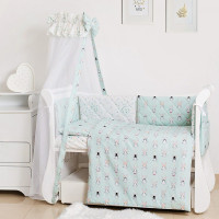 Постільний комплект 8 ел Twins Premium Glamour 4029-TG-14R, Кролики mint, м"ятний