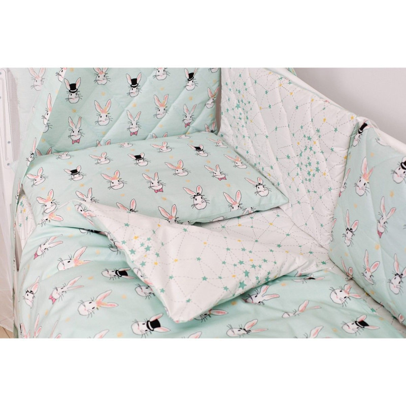 Постільний комплект 8 ел Twins Premium Glamour 4029-TG-14R, Кролики mint, м