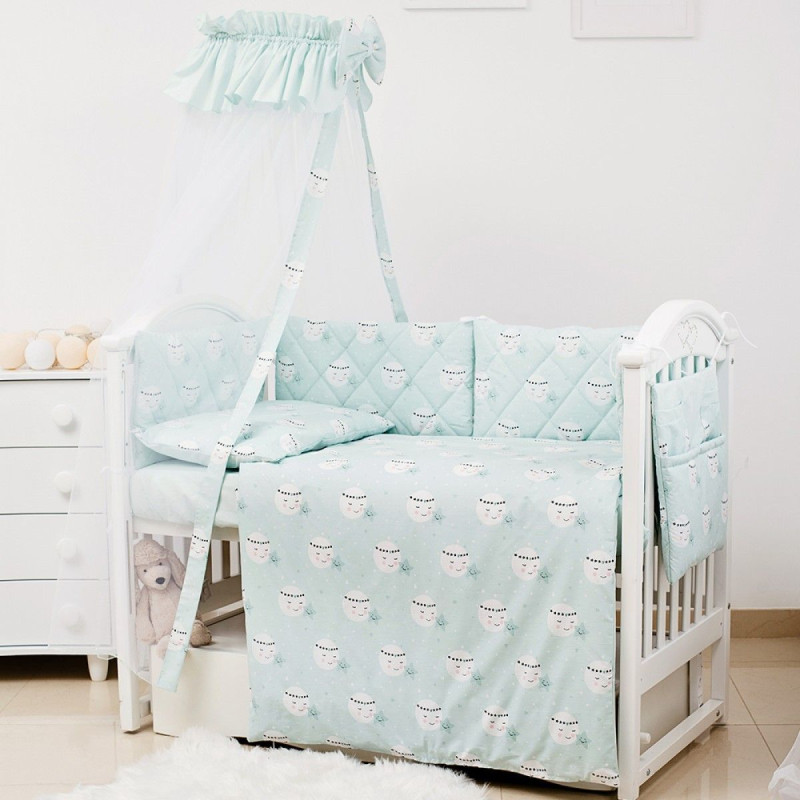 Постільний комплект 8 ел Twins Premium Glamour 4029-TGM-014, Moon mint, м
